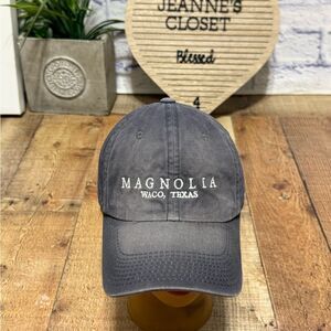 Magnolia Waco Texas Slate Gray Distressed Strapback Adjustable Hat / Cap